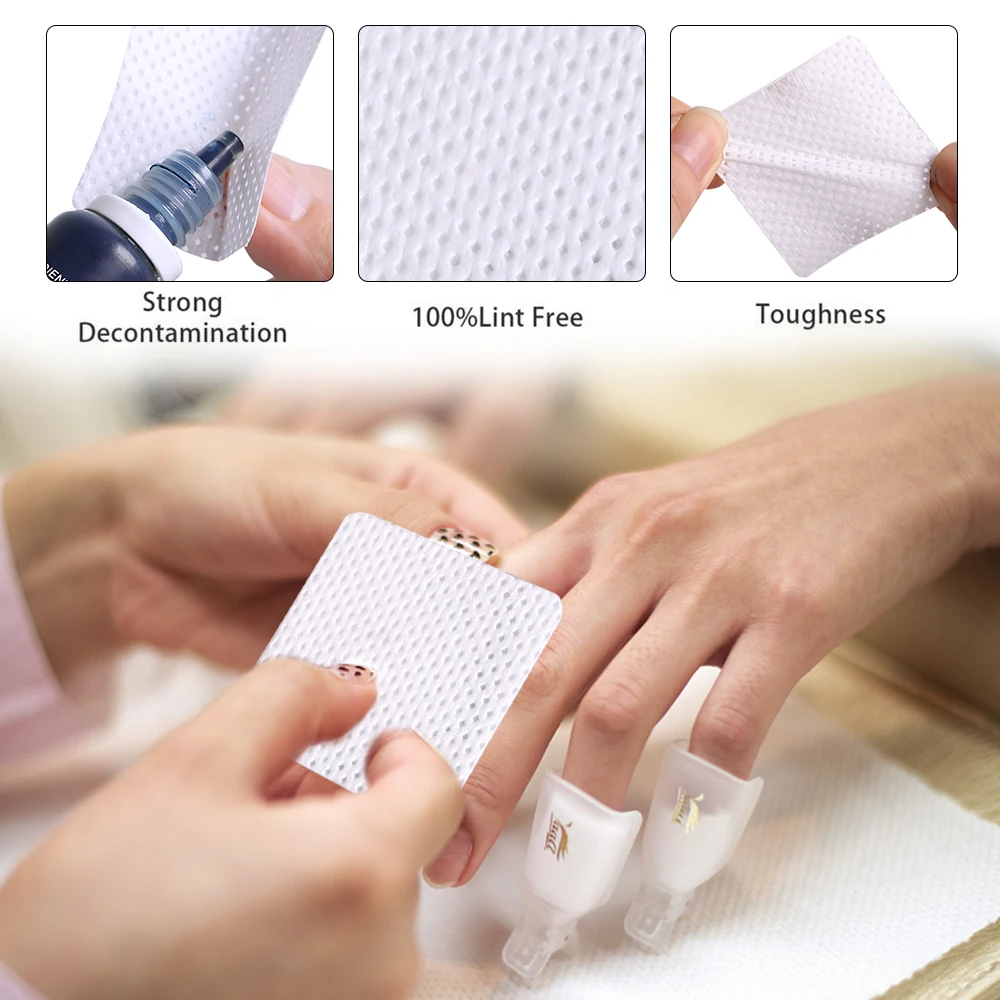 Eyelash Extension Gel Remover - 200 Stuks Niet-pluizende Nageldoekjes Niet-geweven Stof